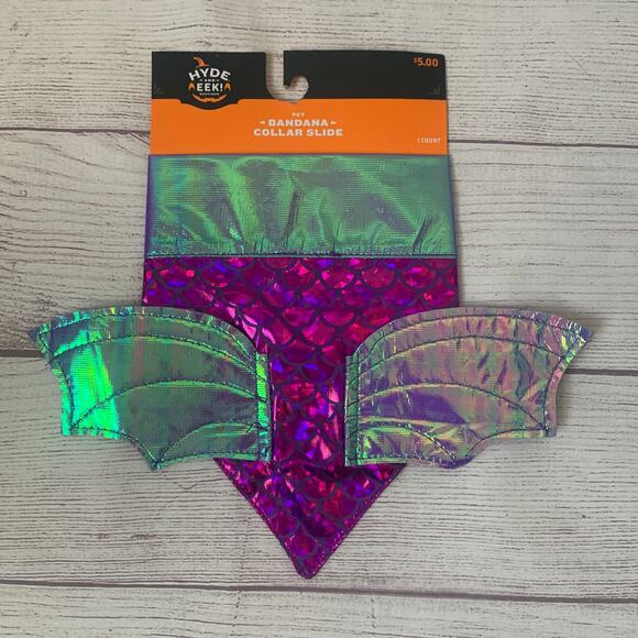 Hyde and Eeek! Purple and Irridescent Dragon Wing Dog Costume Collar Bandana - Picture 1 of 13